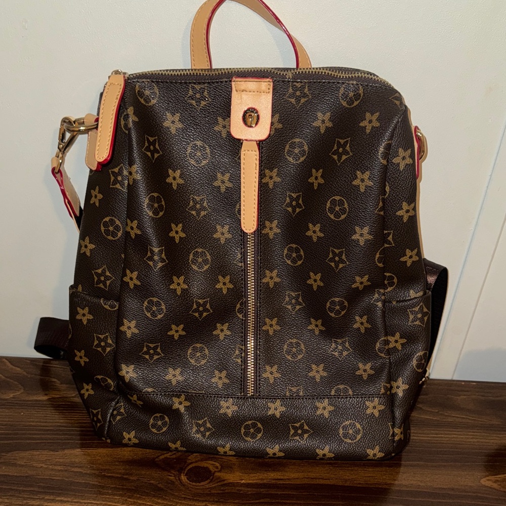 Elegant Brown Patterned Backpack
